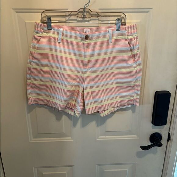 GAP Pink and Yellow Striped Shorts with Tailored Fit - Picture 2 of 5